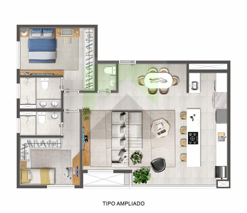 Apartamento à venda com 3 quartos, 87m² - Foto 3